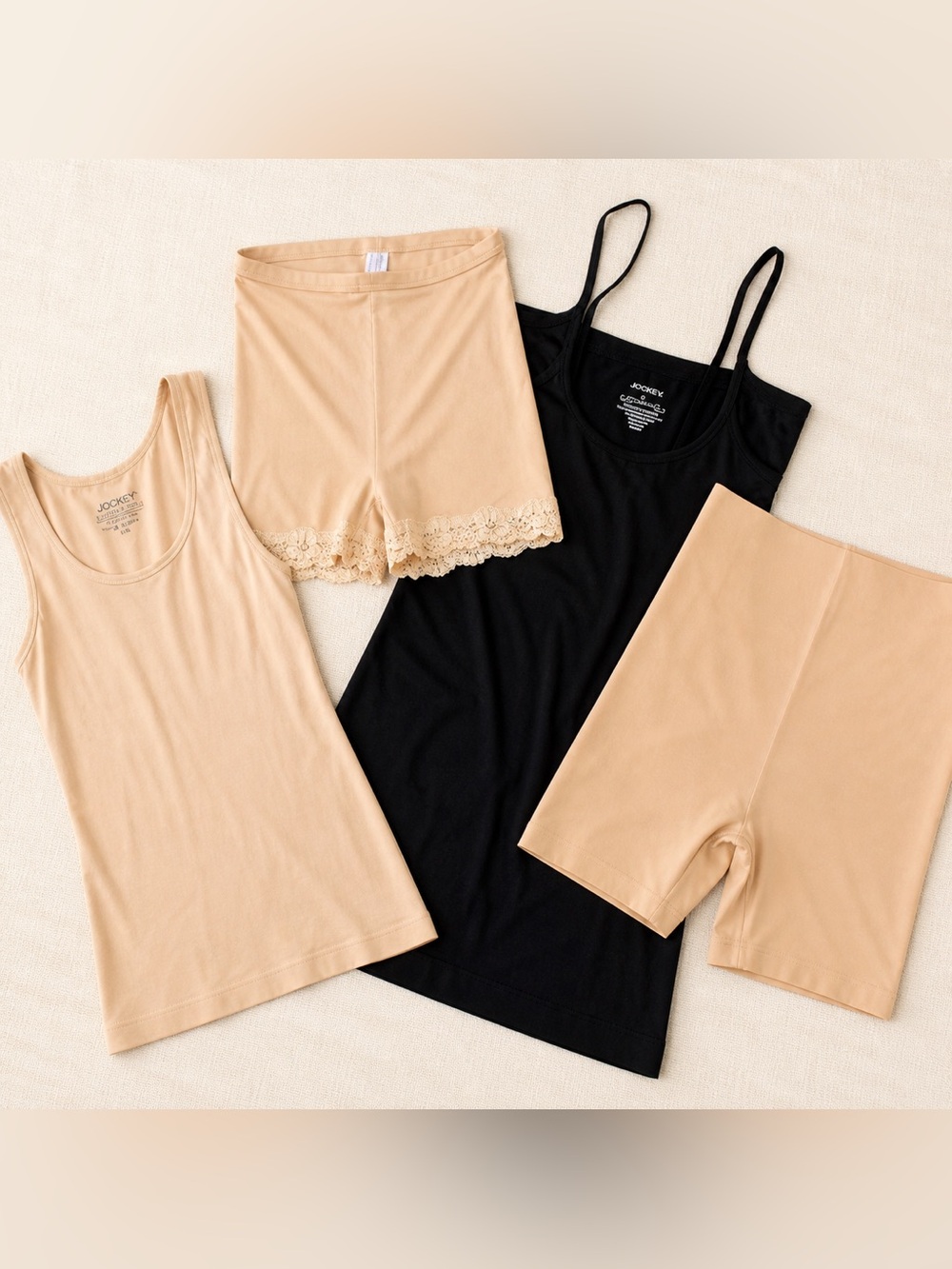 Maidenform + Jockey Shapewear Bundle Nude + Black L XL Smoothing‎ Control Slip